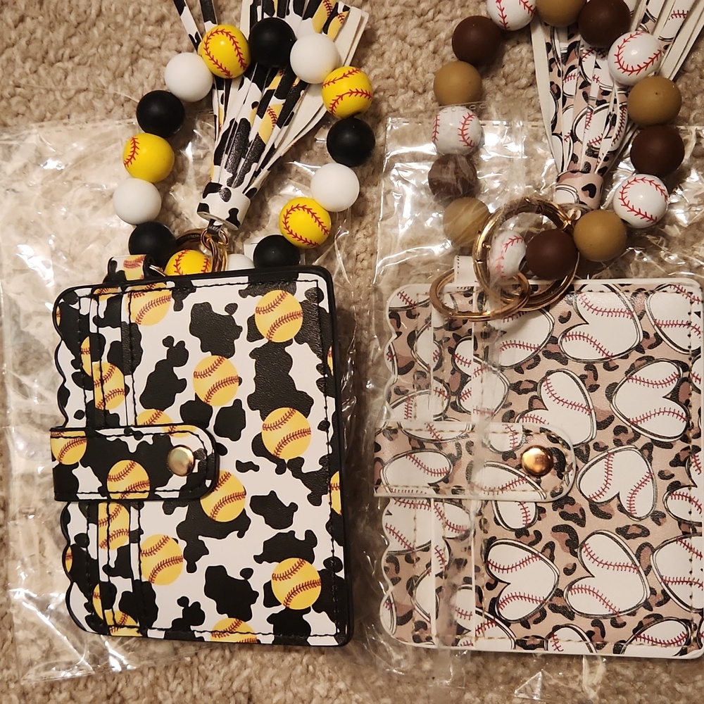 2 brand new wristlet wallets - baseball ⚾️ & softball 🥎